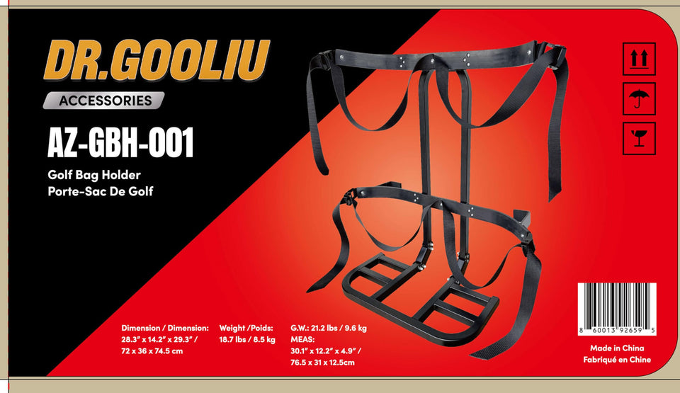 Dr. Gooliu universal golf cart rear seat bag holder secures bags and gear