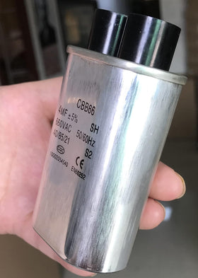 Dr. Parts 4uF capacitor close-up highlighting compact canister design for quick replacements