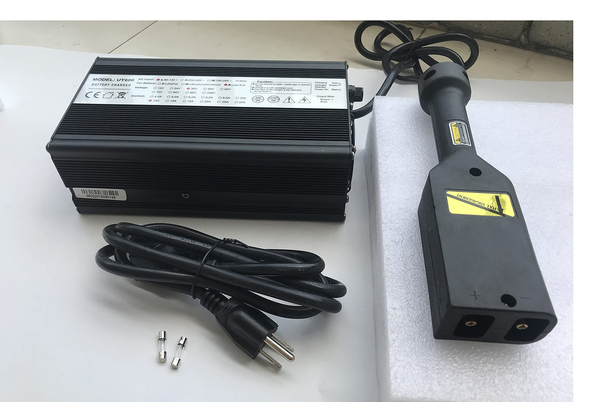 Dr.Acces charger with D-style connector compatibility for 36V systems.