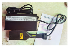 Dr.Acces charger featuring EZ-GO plug for easy connection to cart.