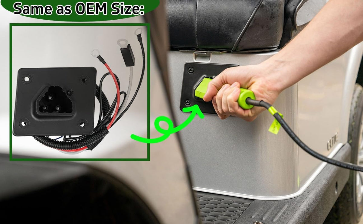 Dr.Acces installation-ready 48V receptacle for EZGO RXV replacements