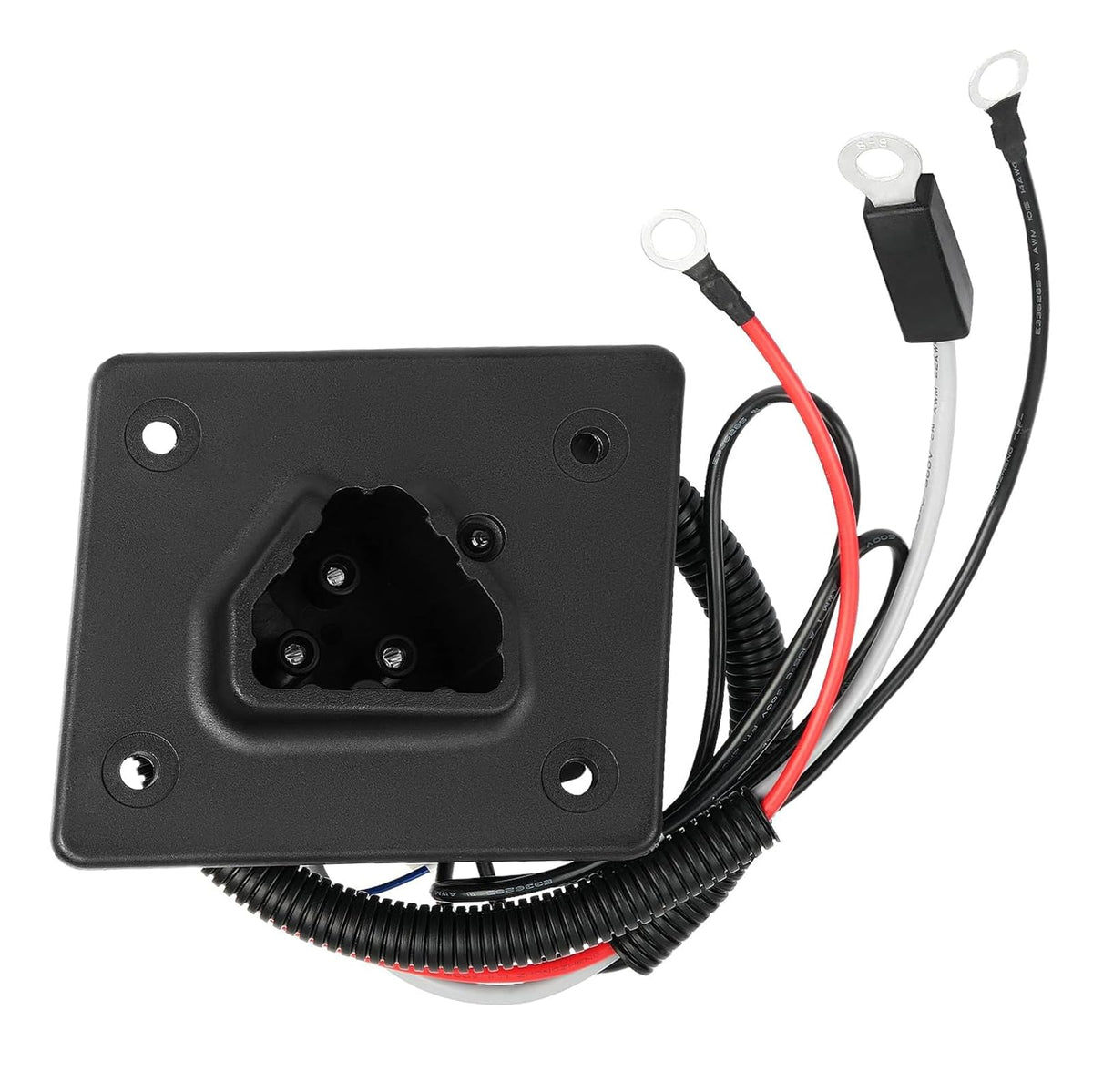 Dr.Acces 48V Delta-Q receptacle side view demonstrates rugged construction for golf carts