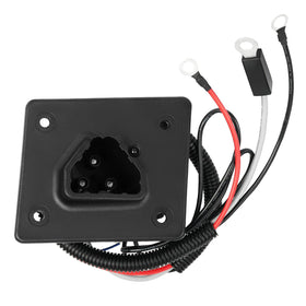 Dr.Acces 48V Delta-Q receptacle side view demonstrates rugged construction for golf carts