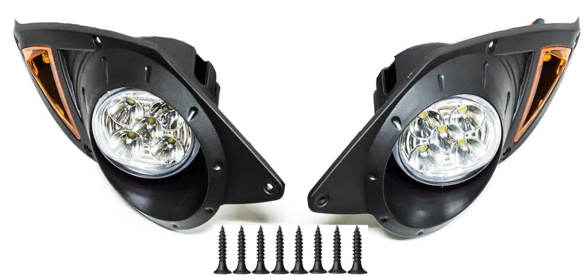 Dr.Acces G29 LED headlights illuminate Yamaha Drive G29 front view for better visibility.