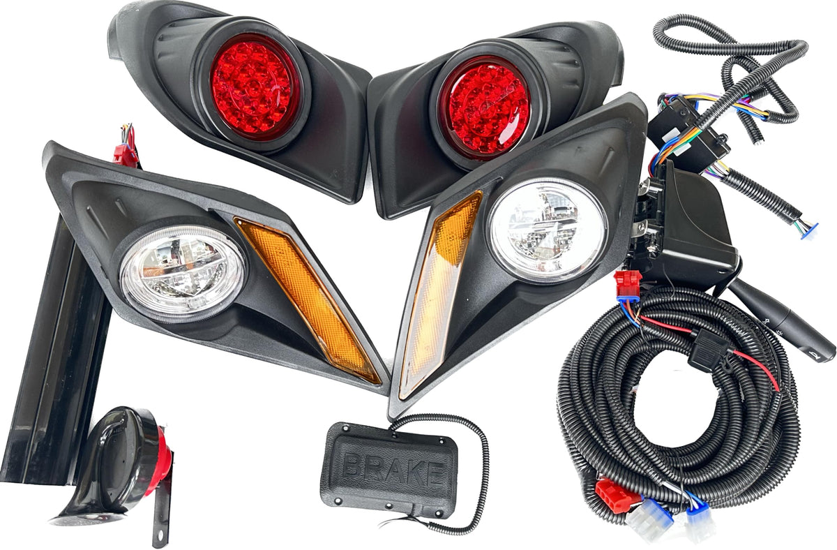 Dr.Acces front headlights deliver bright LED lighting for Yamaha Drive2, enhancing night visibility.