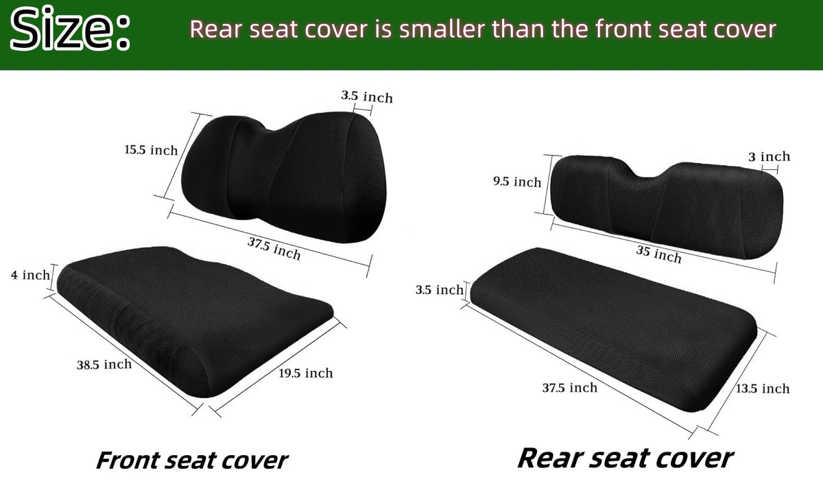 Dr.Acces rear seat cover protects four-seat golf carts' upholstery
