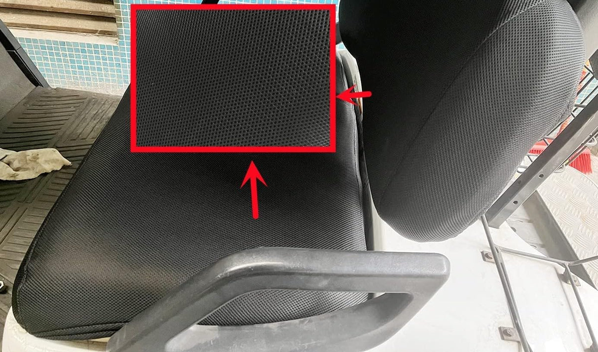 Dr.Acces golf cart seat cover side view showing easy installation on compatible models