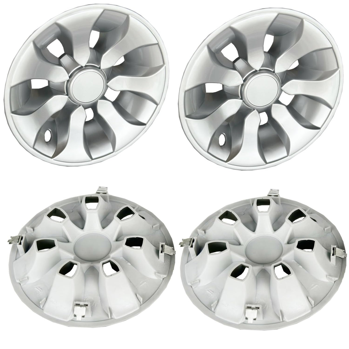 Dr.Acces silver 7-spoke hub cap adds a polished cart appearance