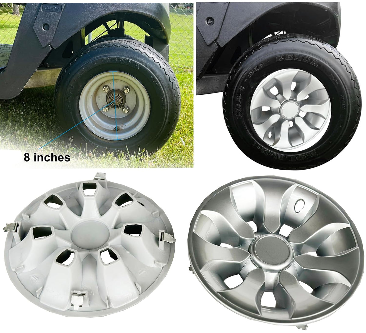 Dr.Acces set of 4 hub caps for 8-inch wheels upgrades appearance