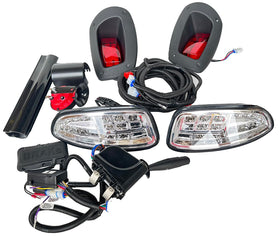Dr.Acces EZGO RXV front headlights with LED turn signals for enhanced night visibility.
