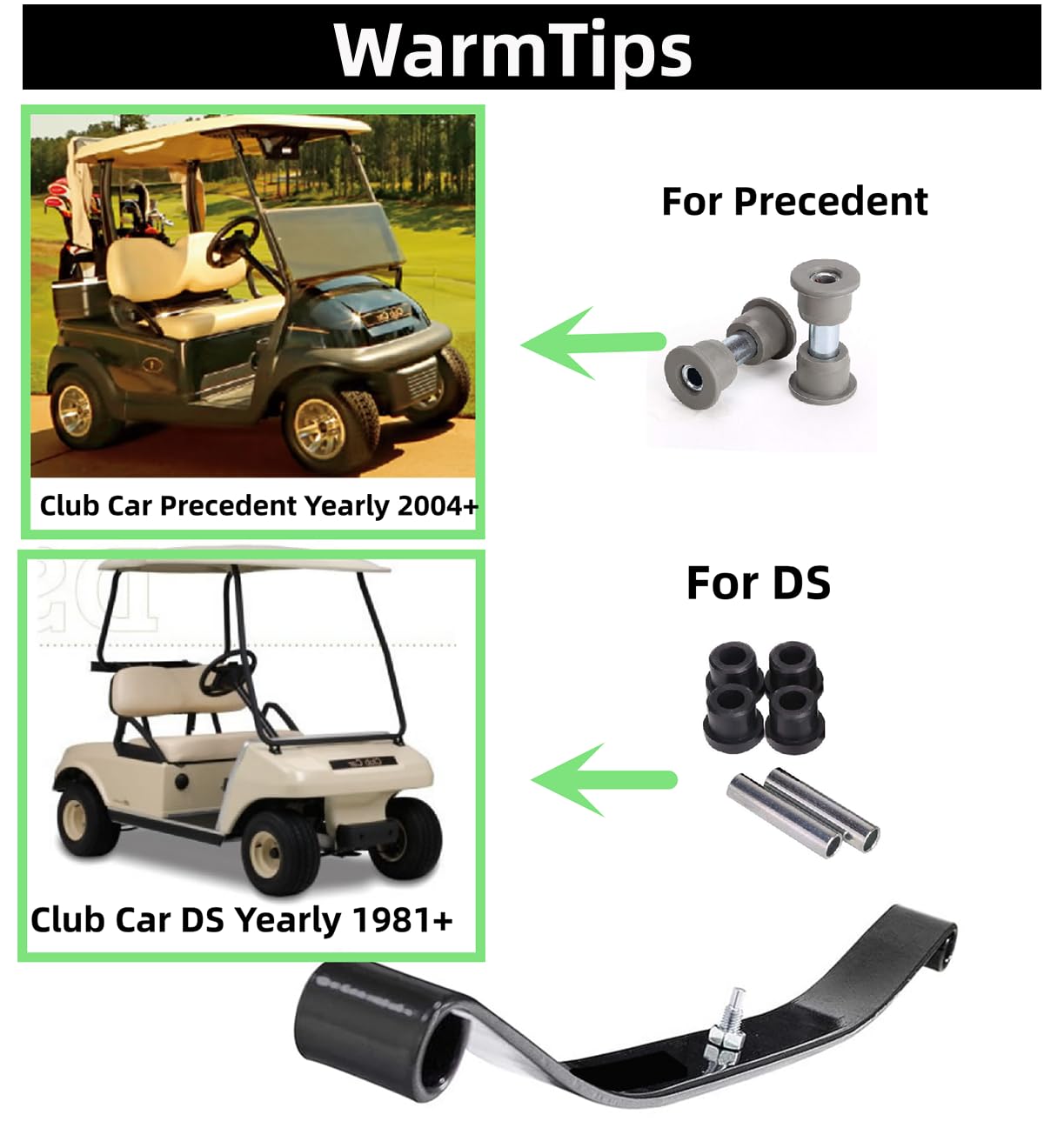 Dr.Acces heavy-duty rear leaf springs kit enhances durability for rugged golf carts.