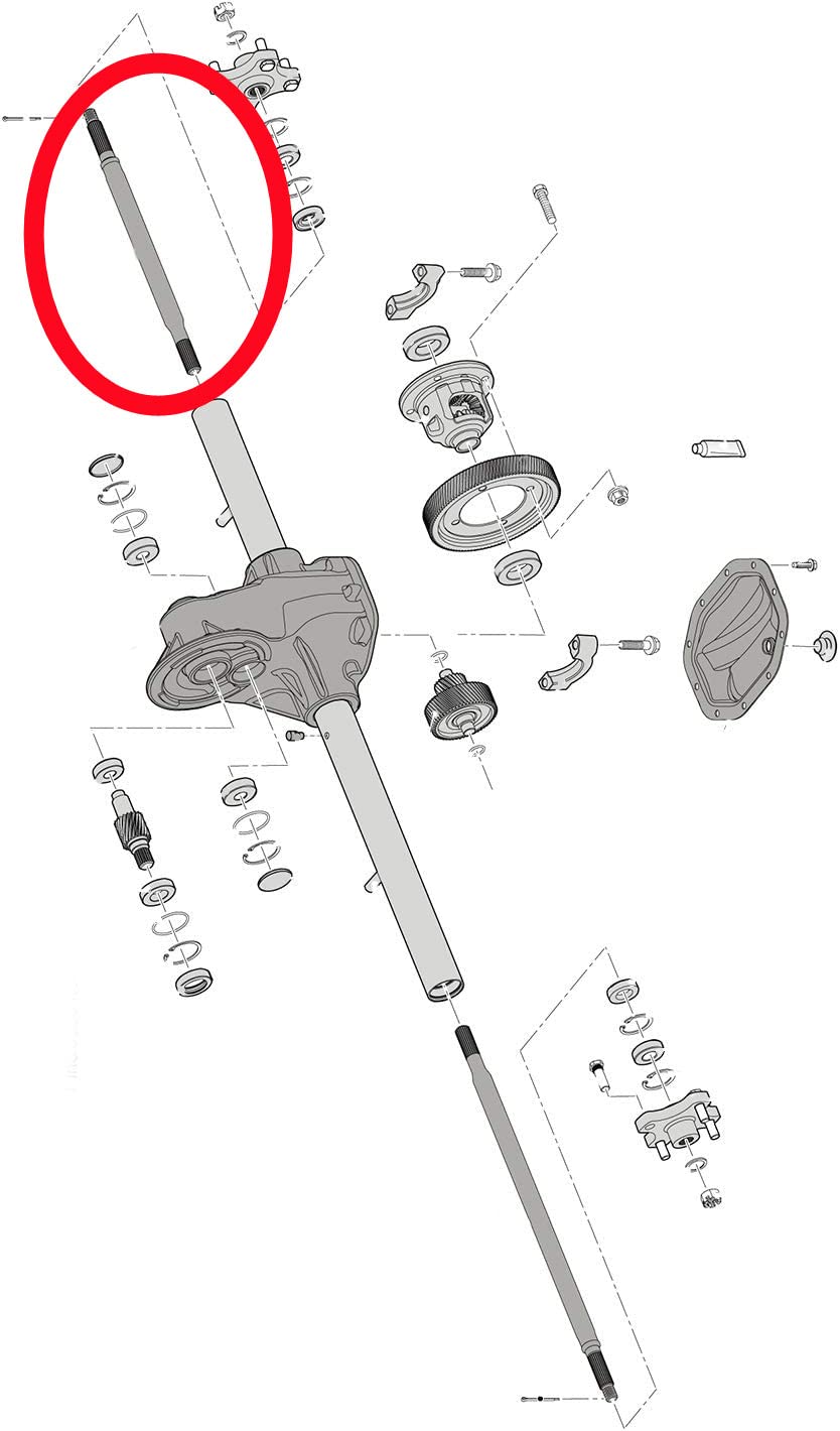 Durable passenger-side rear axle shaft ready for EZ-GO RXV maintenance by Dr.Acces.