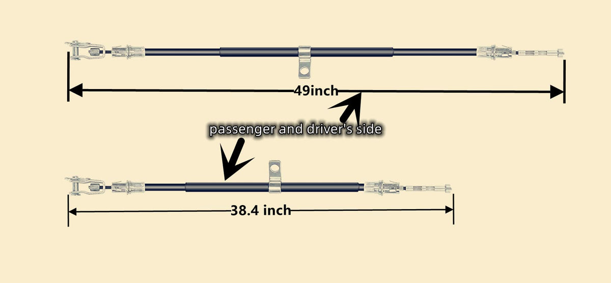 Dr.Acces brake cable assembly 49in for full-length compatibility in carts