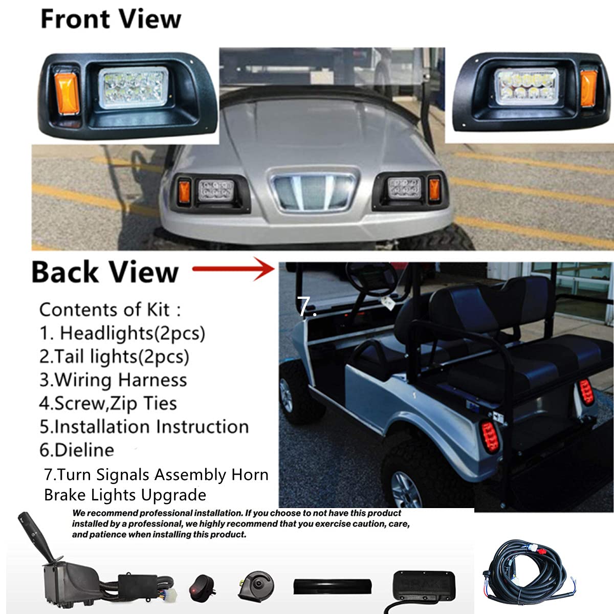 Dr.Acces right taillight for Club Car DS with LED brake light, clear visibility.