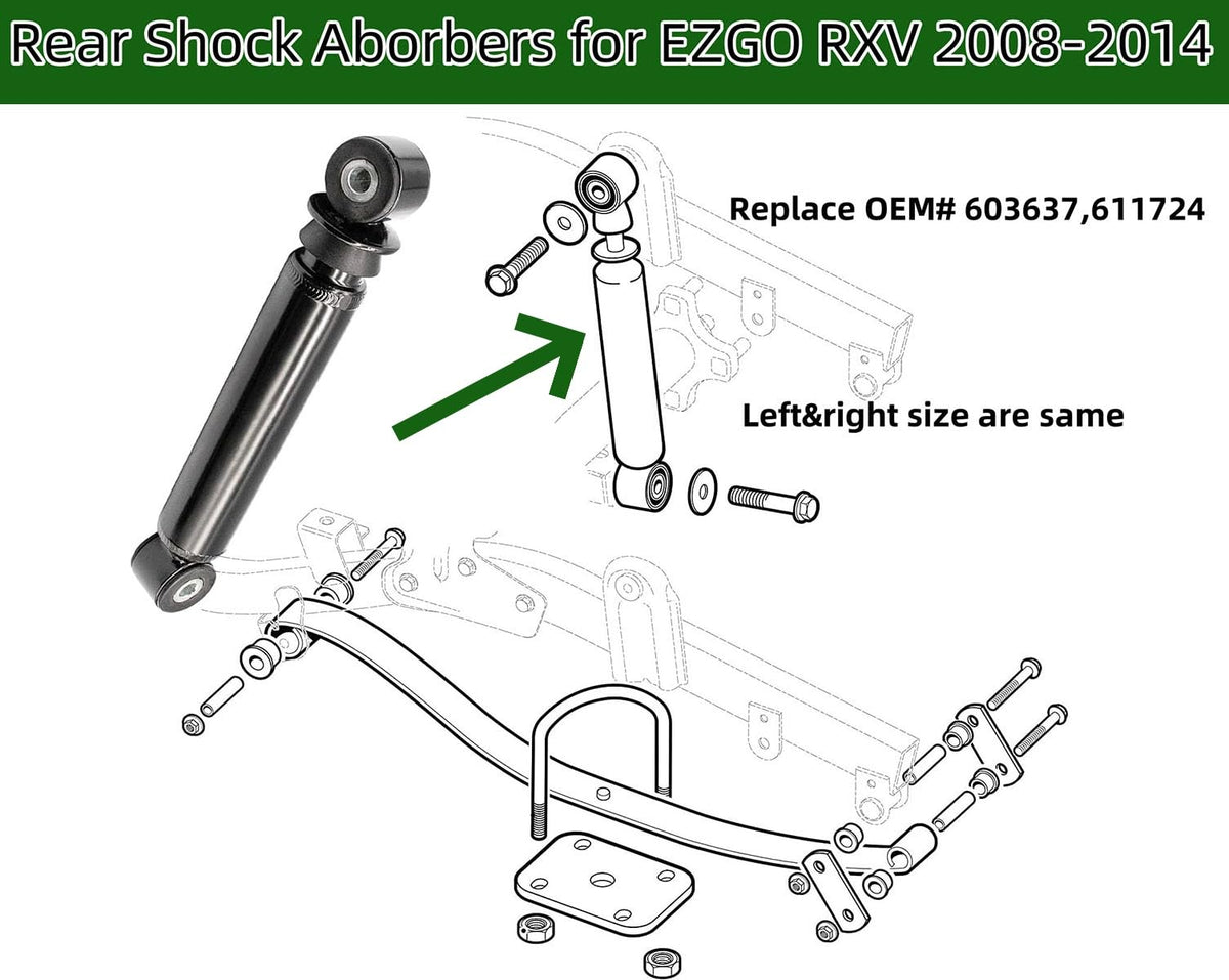 Dr.Acces EZGO RXV rear shock compatible with gas and electric models