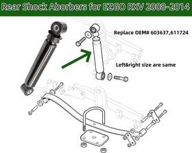 Dr.Acces EZGO RXV rear shock compatible with gas and electric models