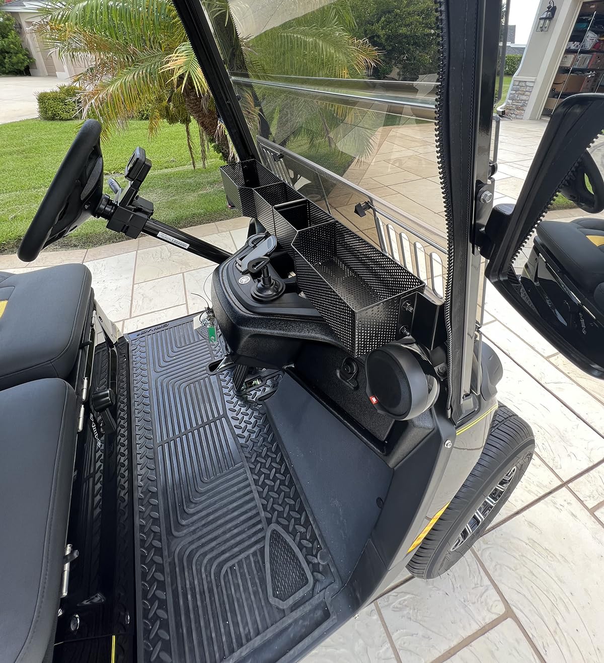 Dr.Acces front dash basket with mounting hardware for easy installation.