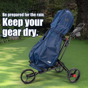 Folded Dr.Acces rain cover compact for travel and storage.