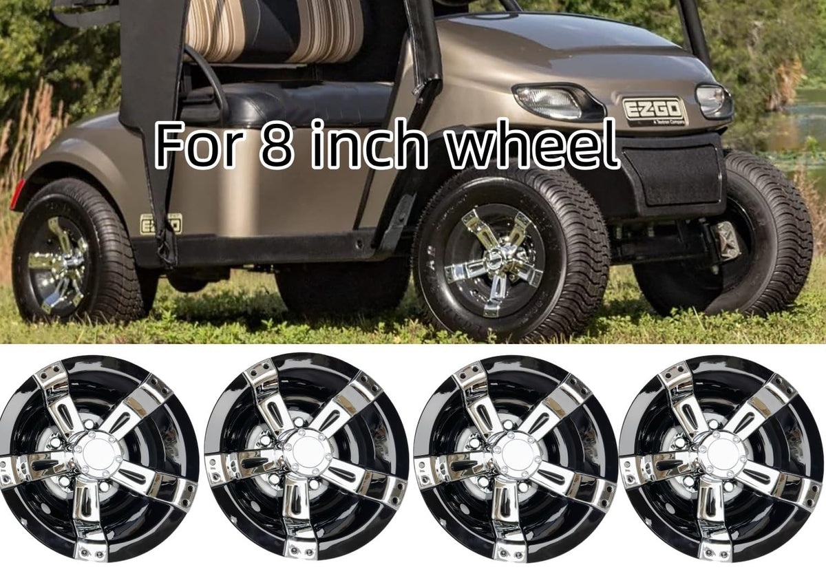 Dr.Acces 8-inch wheel cover installed on cart wheel