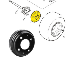 Dr.Acces brake drum close-up showing sturdy drum surface for consistent performance.