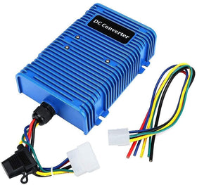 Dr Acces Golf Cart DC Voltage Reducer front view showing stable 12V output for lights and accessories