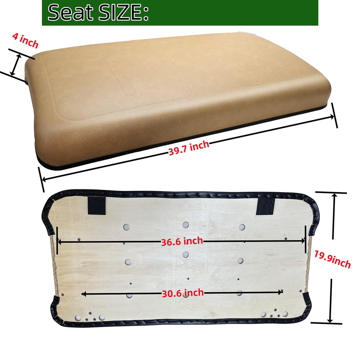 Tan interior match with Dr.Acces front seat kit on EZGO TXT