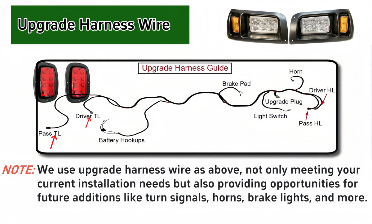 Dr.Acces LED taillights on Club Car DS enhance rear signaling.