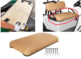 PU leather waterproof surface on Dr.Acces EZGO front seat cushion in tan