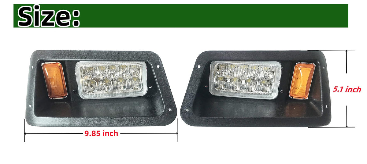 Dr.Acces 12V DC compatible headlights suited for Yamaha gas or electric golf carts