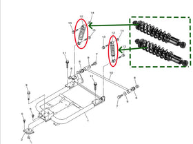 Dr.Acces chrome-plated shock rod close-up highlights corrosion resistance.