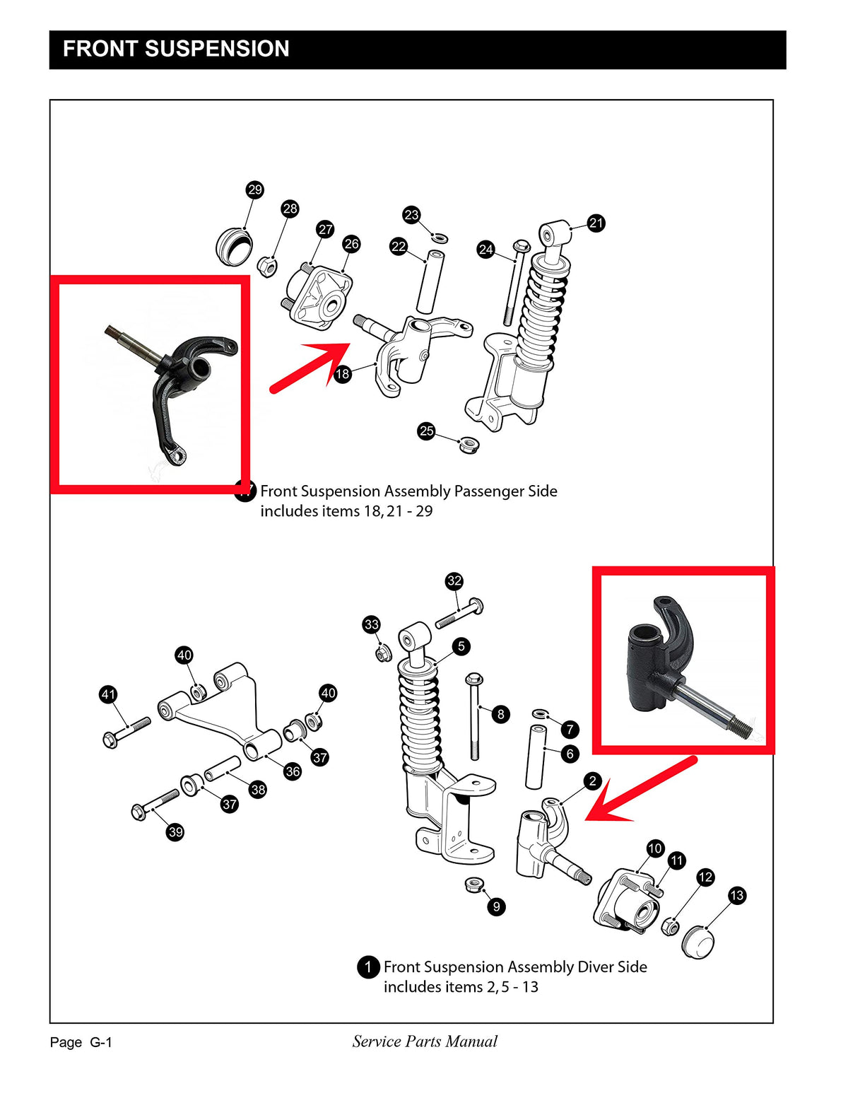 Dr.Acces two-piece package includes driver and passenger spindle assemblies.