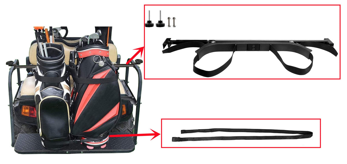 Dr.Acces two-bag holder bracket keeps two bags organized during rides.