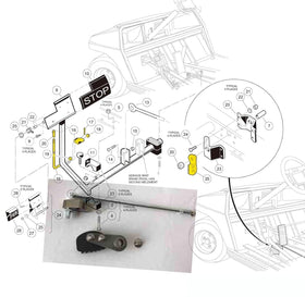 Dr.Acces park brake rod and pawl kit components ready for direct-fit replacement.