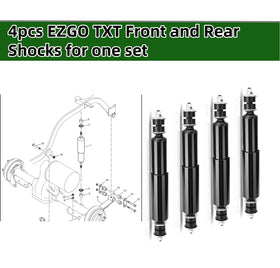 Rear shock absorber and bushings from Dr.Acces support lifted EZGO TXT geometry.