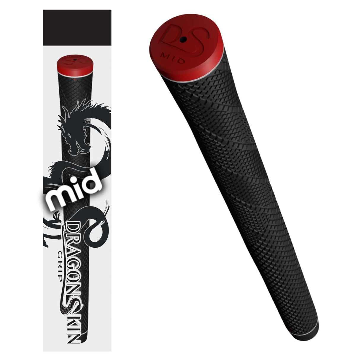 Dragon Skin Grip MID pattern close-up showing anti-torque texture for stable swings