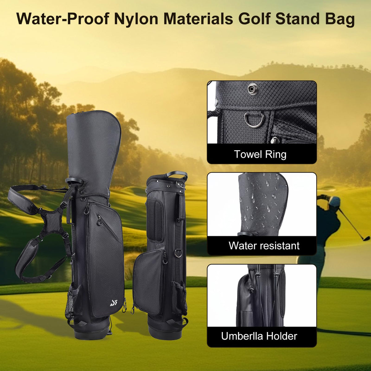 Dragon Tiger golf bag 4-way dividers keep clubs organized for fast selection