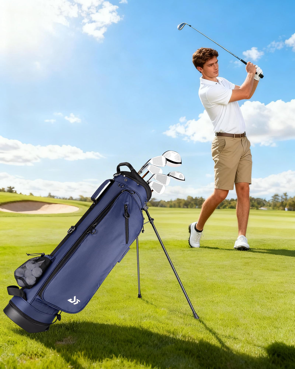 Dragon Tiger Golf bag durable nylon navy resists wear and weather