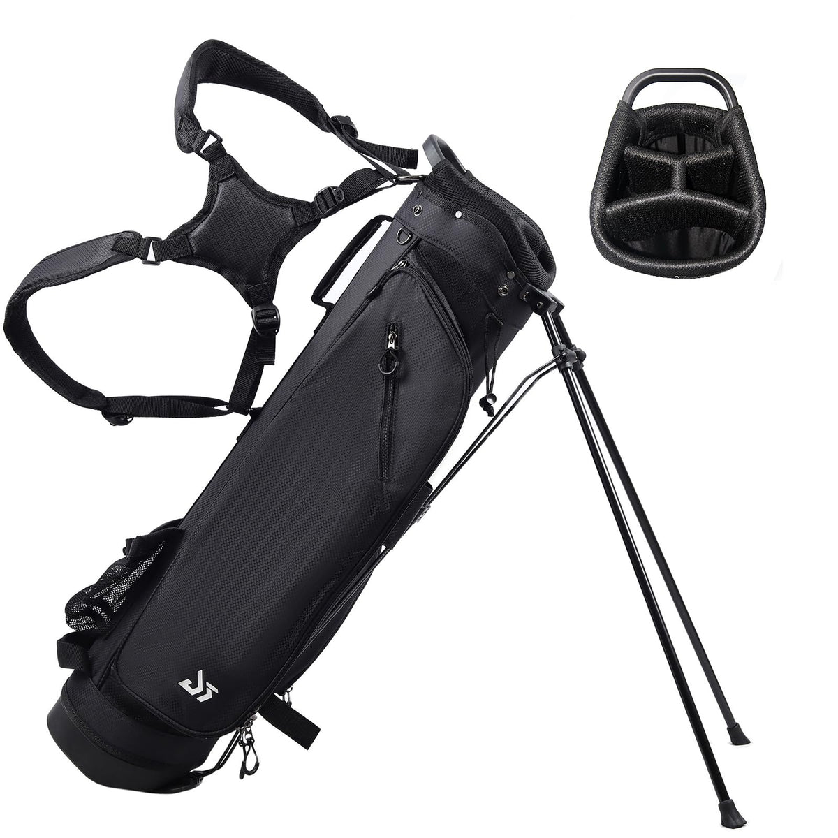 Dragon Tiger golf bag front view shows accessible pockets and quick club access