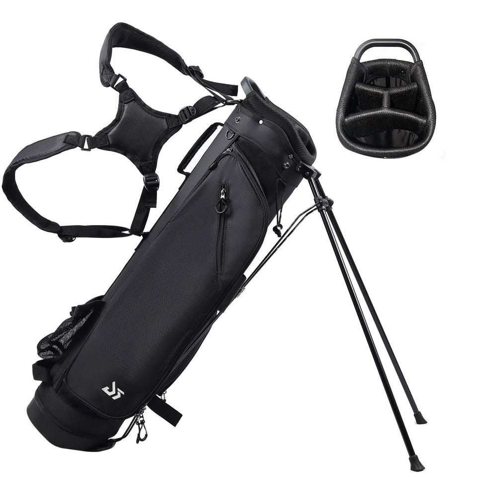 Dragon Tiger golf bag front view shows accessible pockets and quick club access