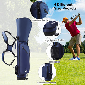 Dragon Tiger Golf bag padded shoulder straps navy offer comfortable carrying