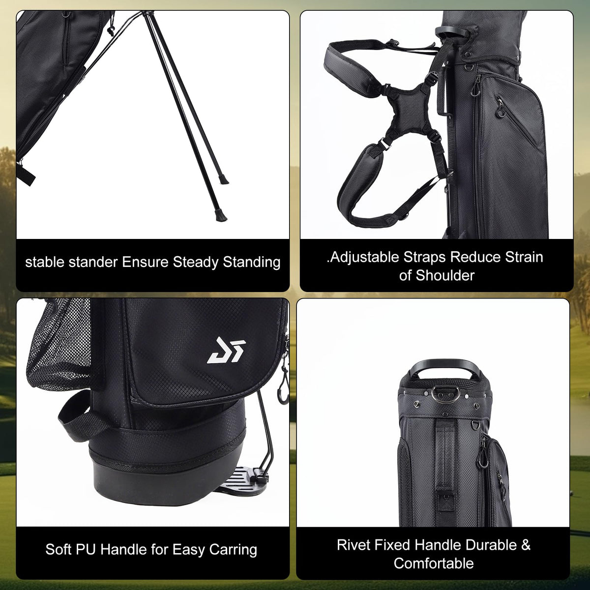 Dragon Tiger golf bag padded strap emphasizes shoulder comfort during long rounds