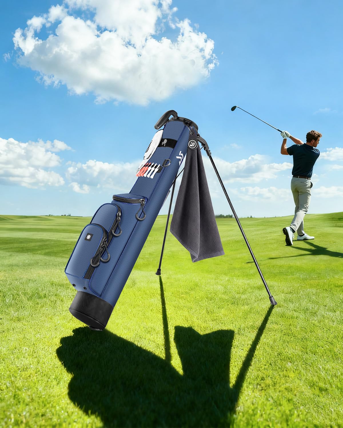 Dragon Tiger water-repellent nylon protects clubs on damp fairways
