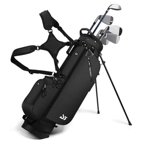 Dragon Tiger golf stand bag with cooler pocket keeps drinks cold for practice.