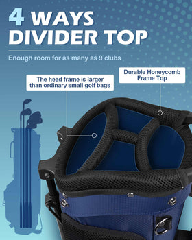 Dragon Tiger stand bag with four-way top for easy club access