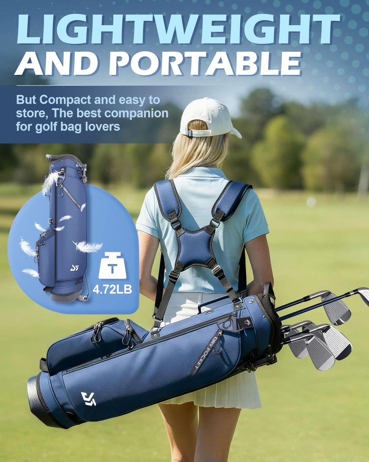 Dragon Tiger stand bag includes tee holder for practice setup