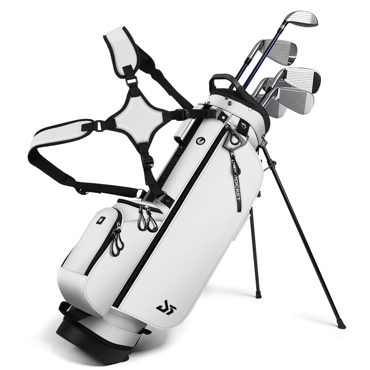 Dragon Tiger golf stand bag top view for balanced carry on long walks