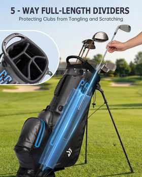 Dragon Tiger lightweight stand bag for easy carrying on walks.