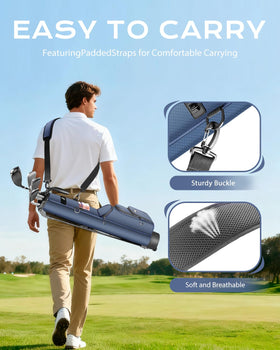 Dragon Tiger navy golf bag blends lightweight design with easy transport