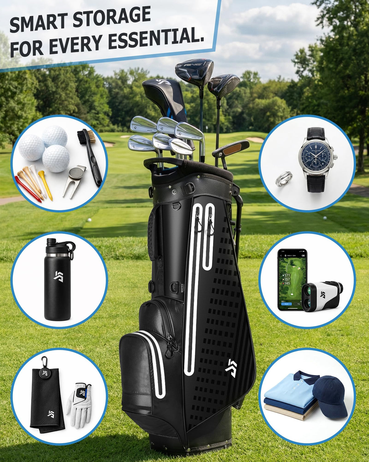 Dragon Tiger waterproof golf stand bag dual-strap system balances weight for comfortable carry.