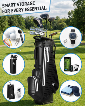 Dragon Tiger waterproof golf stand bag dual-strap system balances weight for comfortable carry.